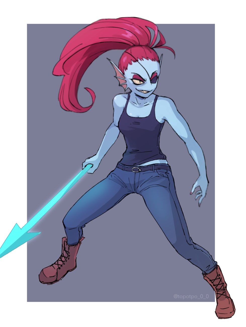 1girl, 2024, 2d, anthro, artist_name, belt, blue_skin, boots