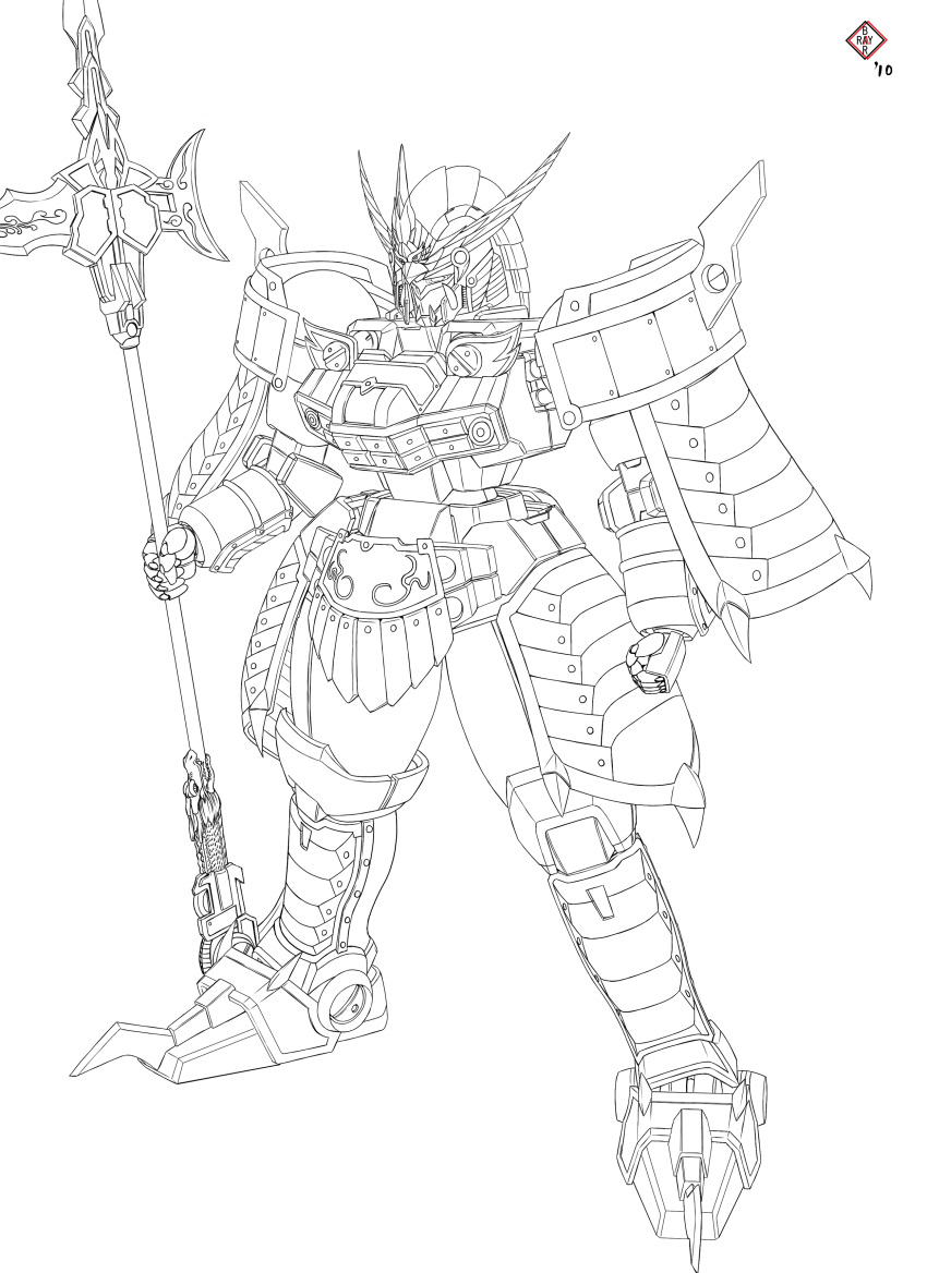armor, gundam, halberd, highres, lu_bu, polearm, raybar, ryofu_tallgeese