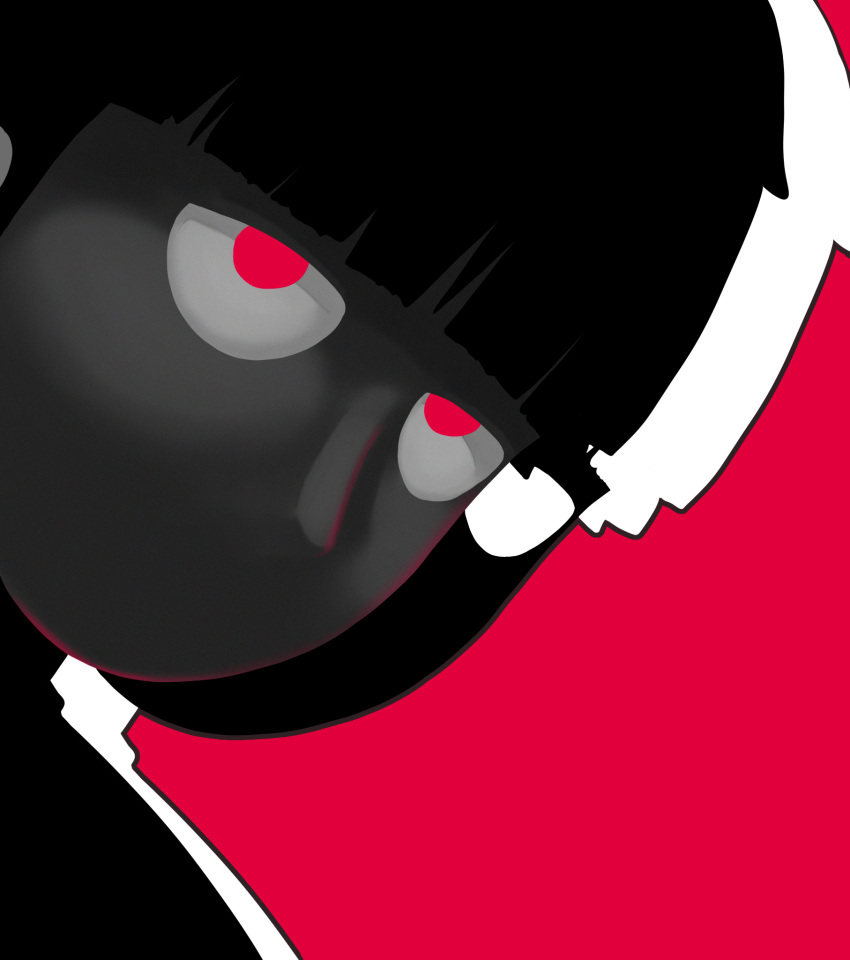 1boy, bowl_cut, charcoyours, commentary, english_commentary, greyscale_with_colored_background, highres, kageyama_shigeo