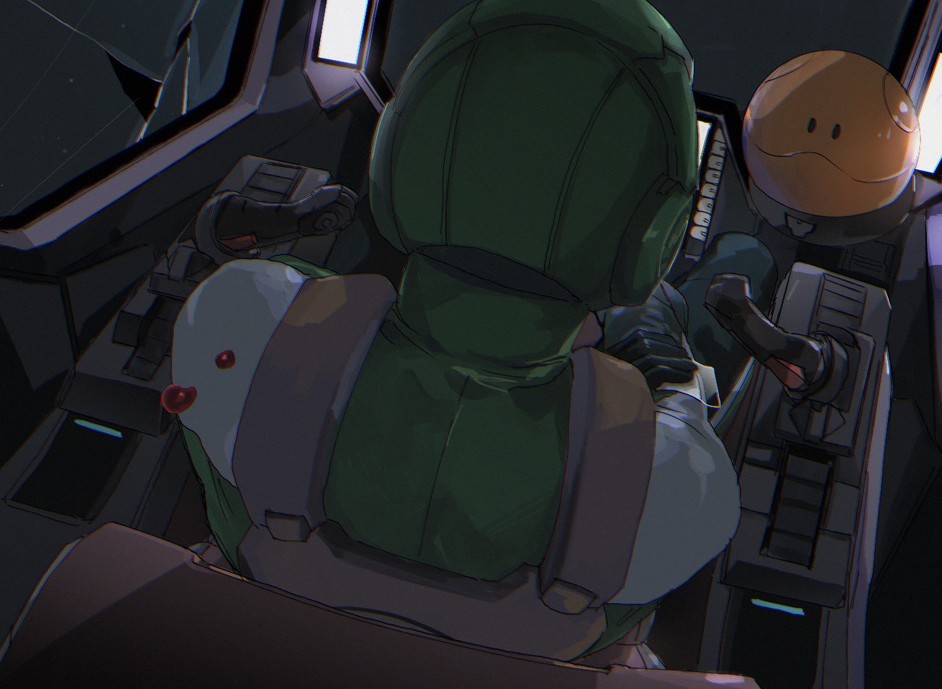 1boy, 67k, blood, celestial_being_uniform, cockpit, gloves, gundam, gundam_00