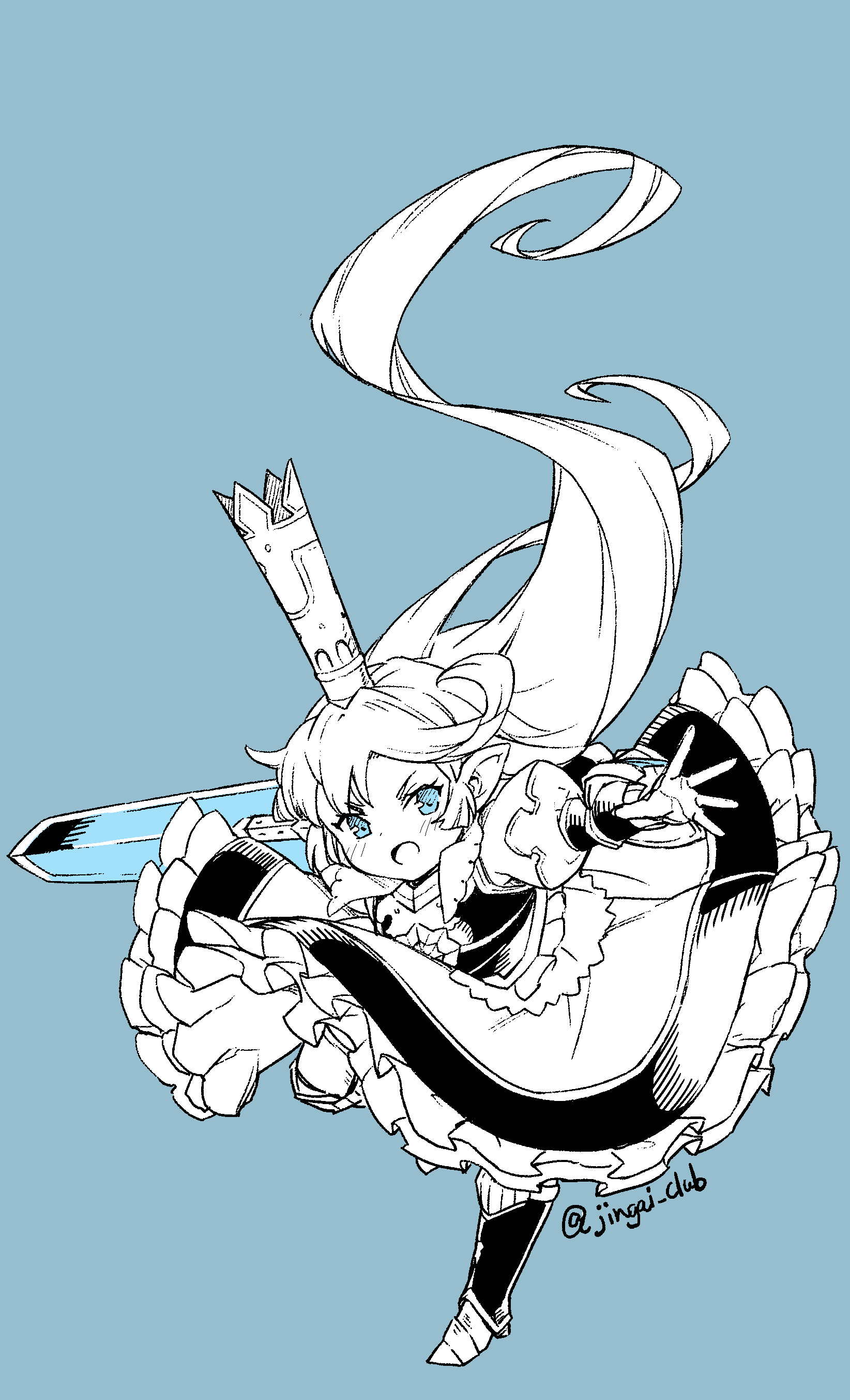 1girl, absurdres, armor, armored_boots, armored_dress, blue_eyes, boots, breastplate