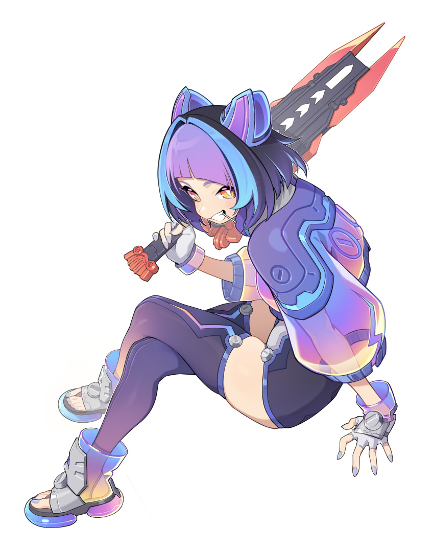1girl, absurdres, candy, commentary_request, fingerless_gloves, food, genderswap, genderswap_(mtf)