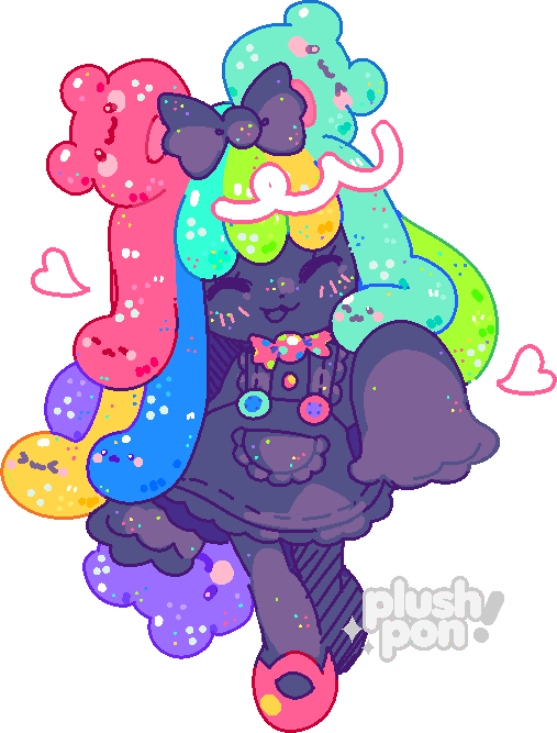 1girl, animal_ears, animal_nose, bow, candy, closed_eyes, commentary, deformed