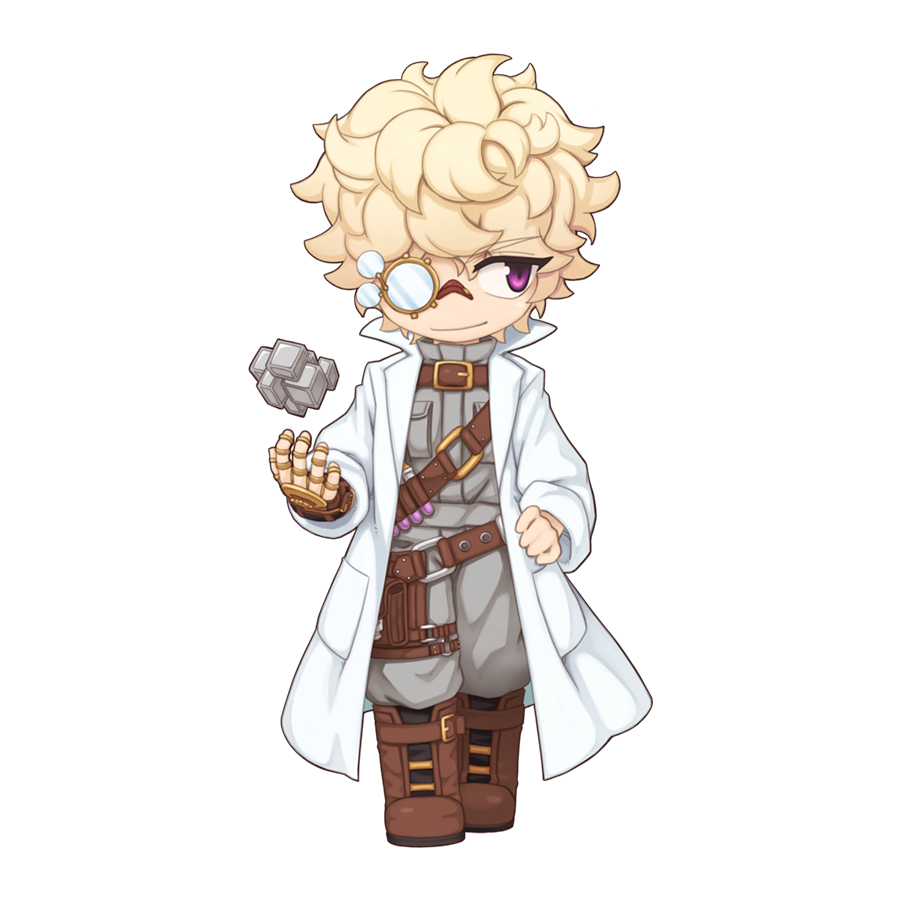 1girl, belt, blonde_hair, boots, brown_belt, brown_footwear, brown_gloves, chibi