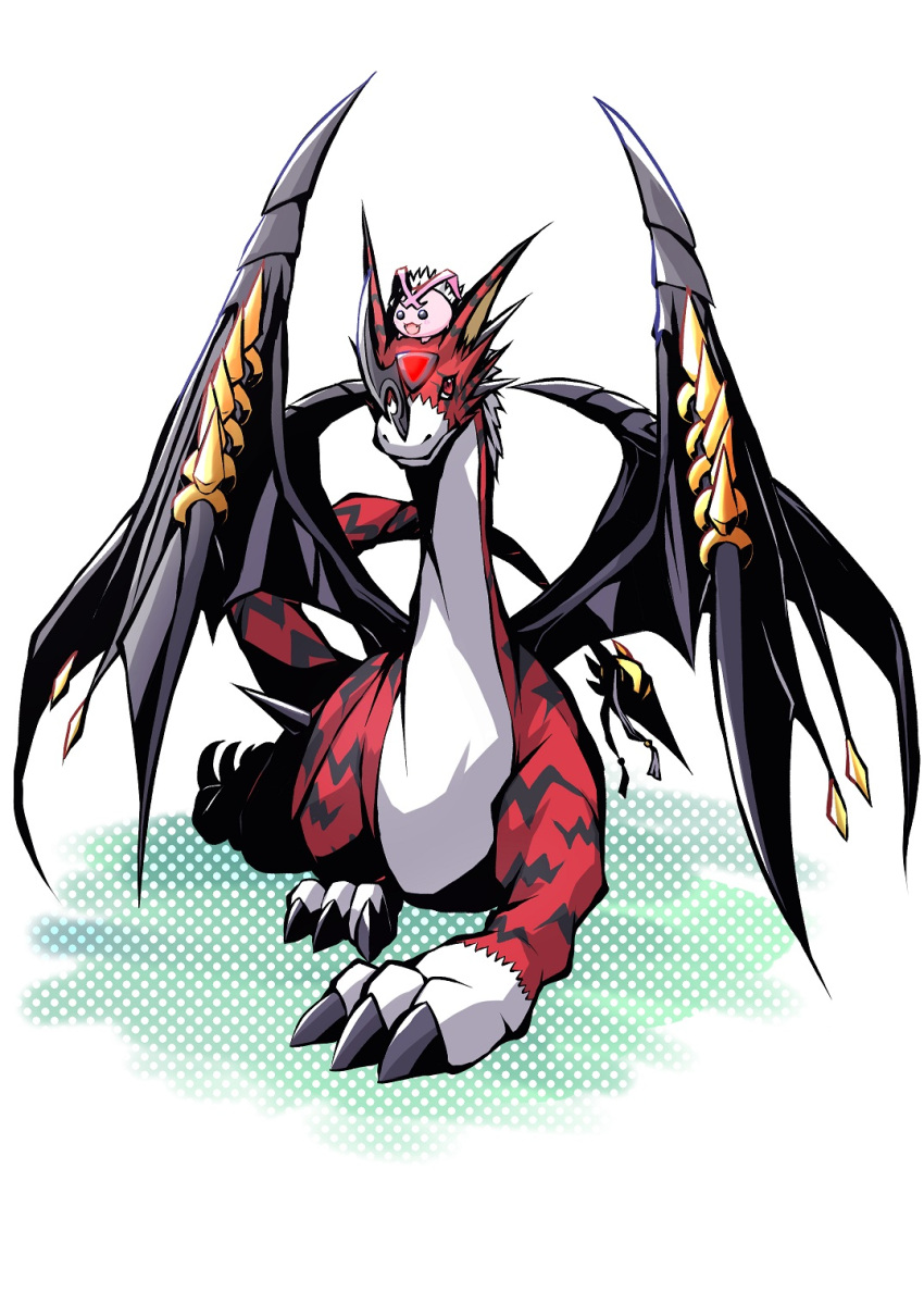 claws, closed_mouth, digicore_interface, digimon, digimon_(creature), doruguremon, dragon, dragon_wings