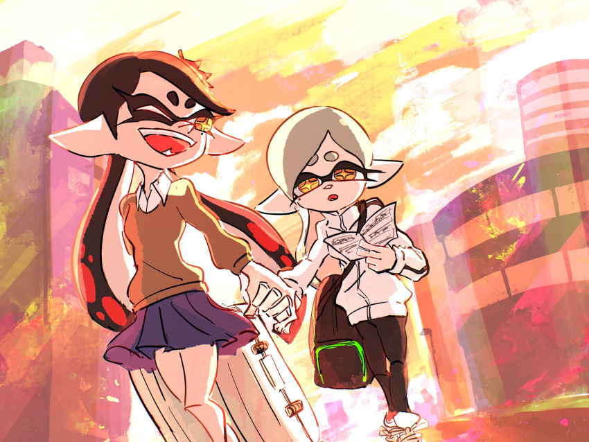 aged_down, backpack, bag, briefcase, callie_(splatoon), highres, holding, holding_briefcase