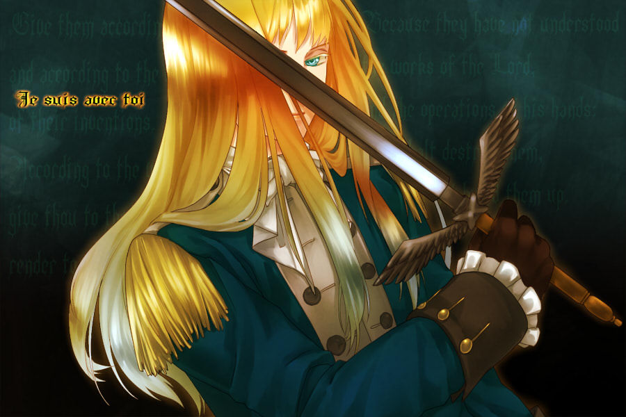 blonde_hair, d'eon_de_beaumont, d'eon_de_beaumont, gloves, le_chevalier_d'eon, le_chevalier_d'eon, long_hair, male