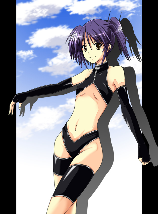 elbow_gloves, fingerless_gloves, gloves, isis_eaglet, lyrical_nanoha, mahou_senki_lyrical_nanoha_force, mahou_shoujo_lyrical_nanoha, midriff