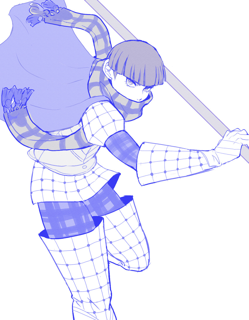 1boy, armor, arms_up, blue_cape, blunt_bangs, bob_cut, boots, breastplate