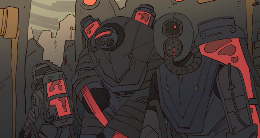 3others, anton_(project_moon), arm_blade, armor, black_armor, black_gloves, blood, force_(4sk_force)