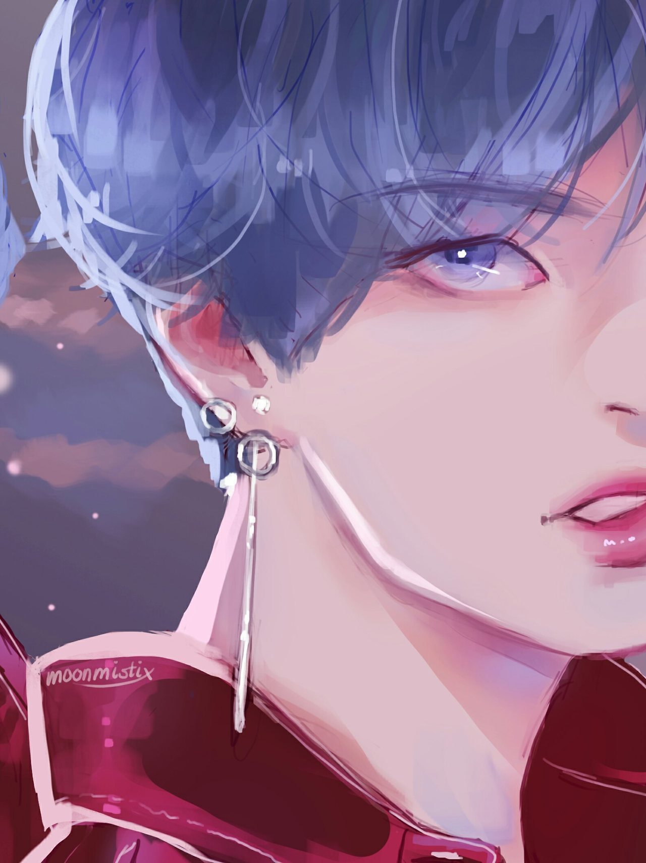 1boy, artist_name, bangtan_boys, close-up, commentary, earrings, highres, jewelry