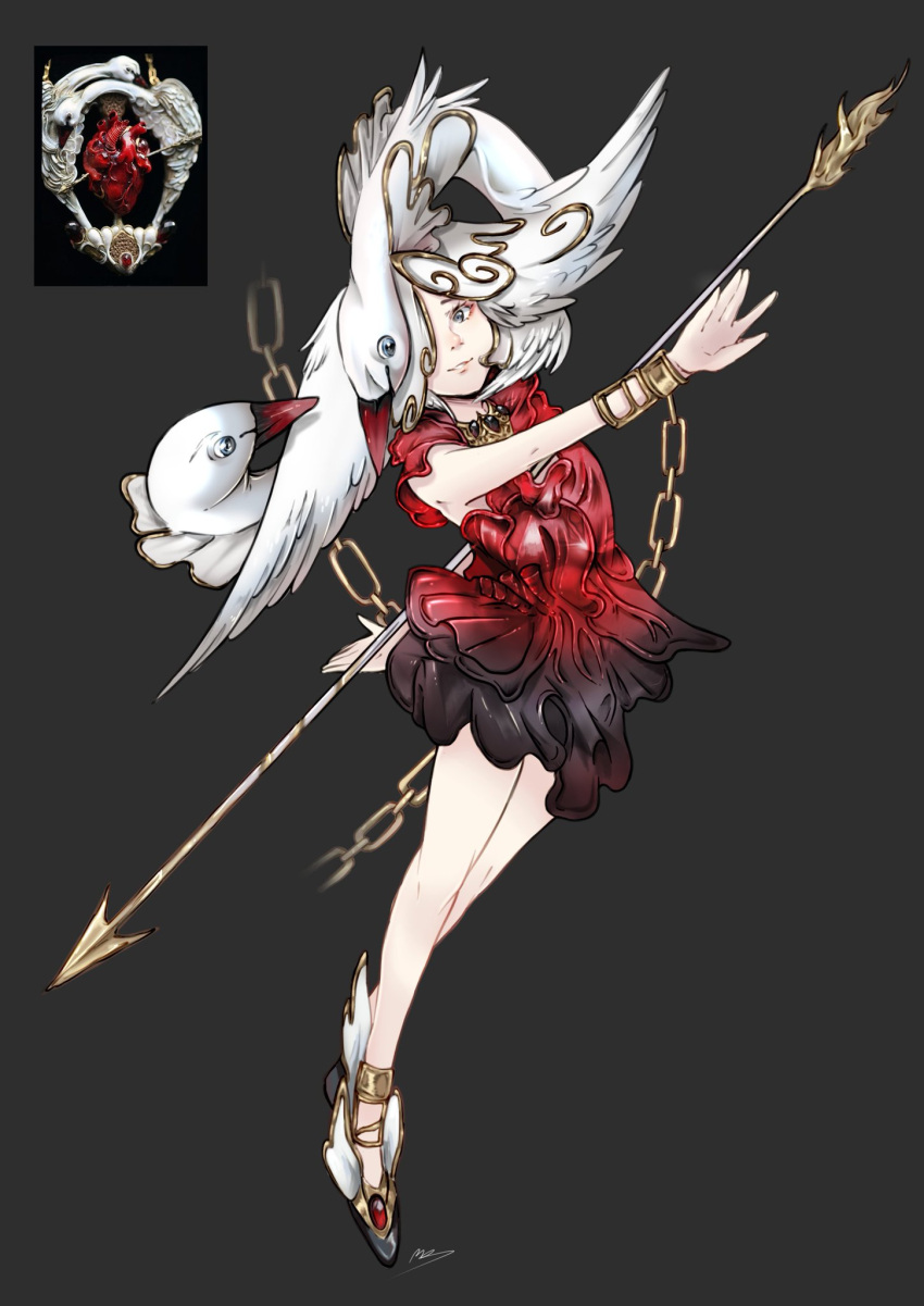 1girl, animal_on_head, bad_id, bad_twitter_id, bare_legs, bare_shoulders, bird, black_dress