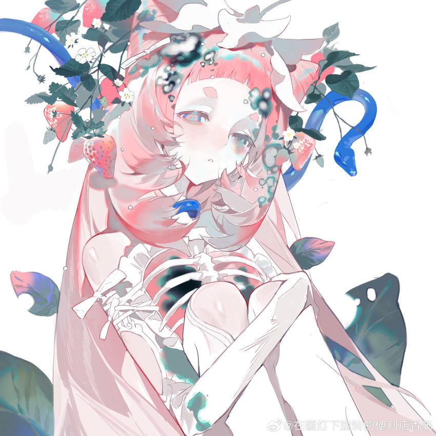 1girl, absurdres, animal_around_neck, arched_bangs, bare_shoulders, beads, blue_eyes, clothing_cutout