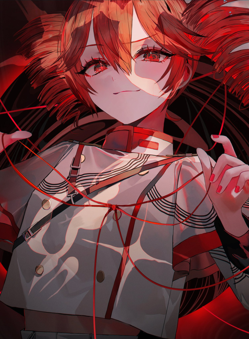 1girl, closed_mouth, cropped, highres, holding, holding_string, kasane_teto, kasane_teto_(sv)