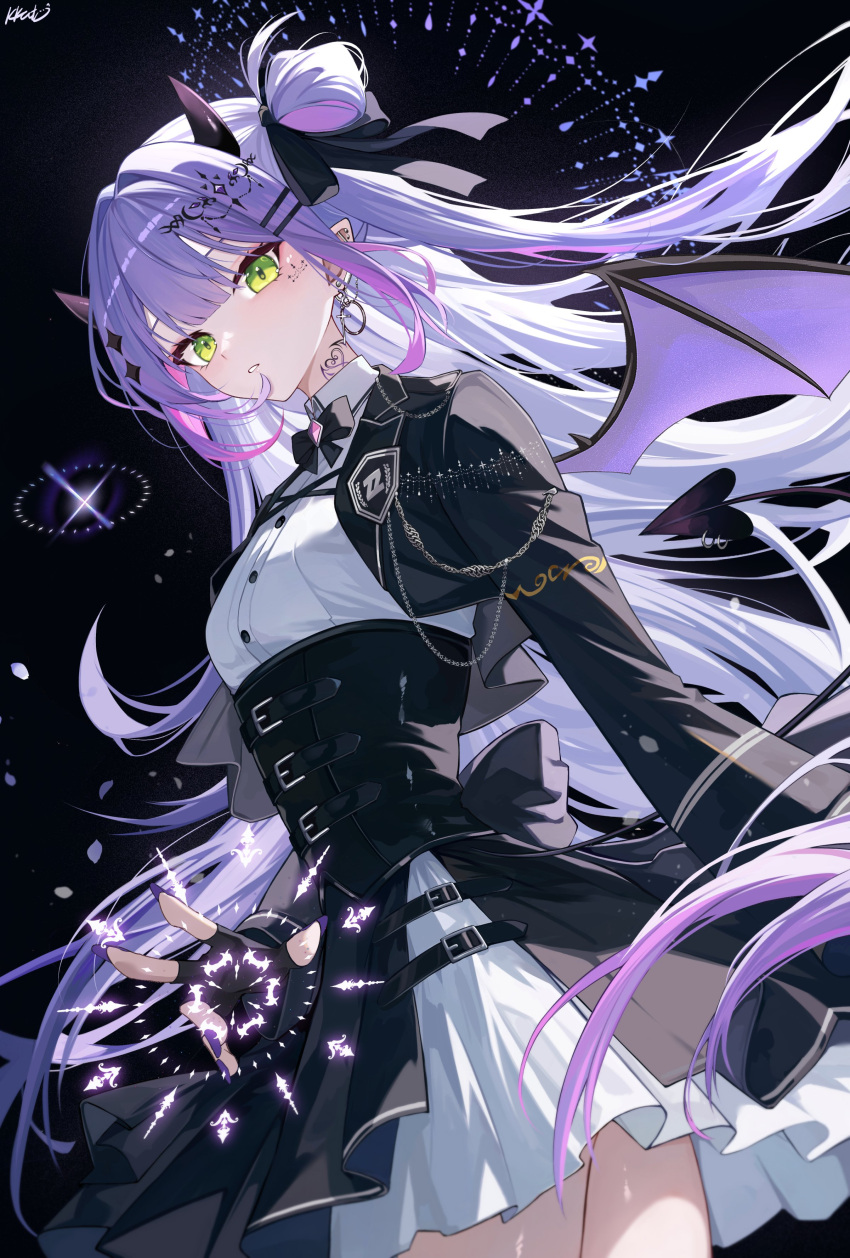 1girl, absurdres, aiguillette, back_bow, black_bow, black_bowtie, black_corset, black_gloves