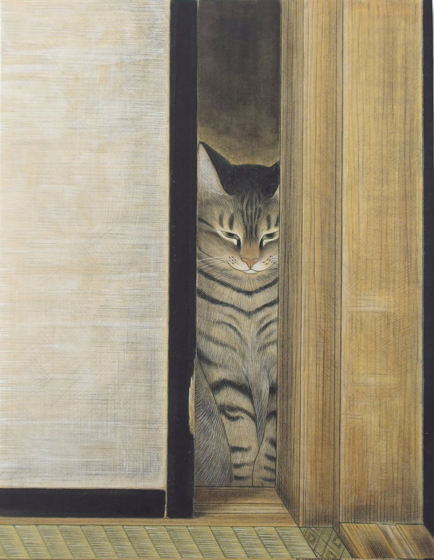 all_fours, animal, animal_focus, cat, dorodangobonta, highres, indoors, looking_at_viewer