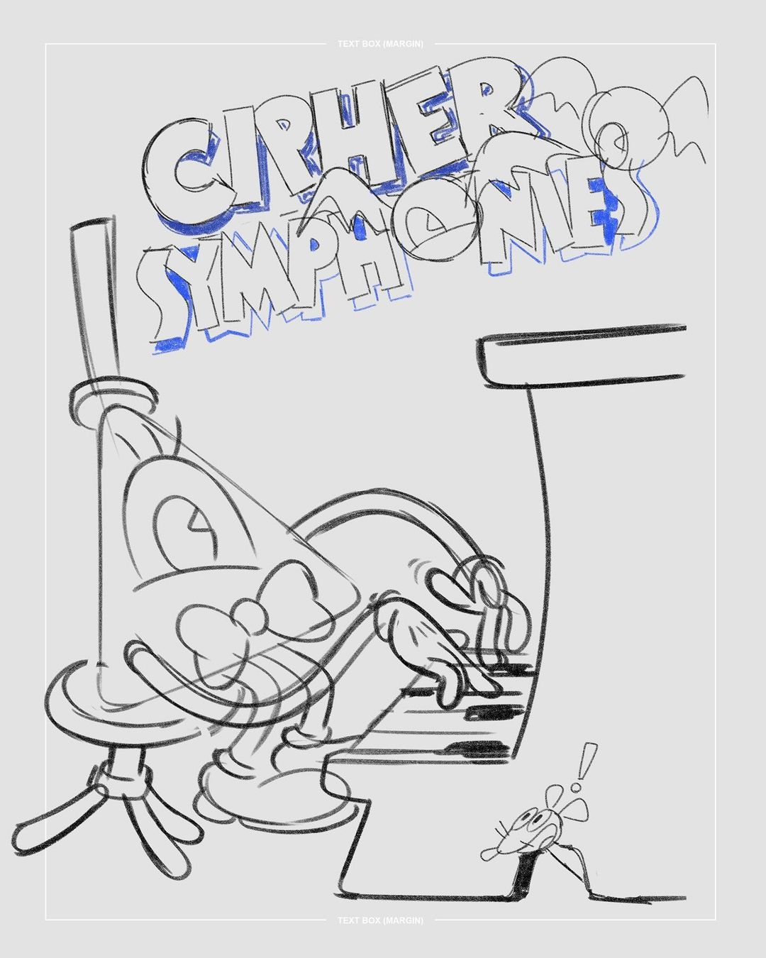 !, 1930s_(style), 1boy, 3others, bat_wings, bill_cipher, black_eyes, black_outline, book_of_bill, bow, bowtie, commentary, english_commentary, english_text, eyeball, gloves, gravity_falls, grey_background, hat, highres, instrument, joe_pitt, jpeg_artifacts, looking_at_viewer, male_focus, mouse_(animal), multiple_others, music, no_humans, no_mouth, official_art, on_bench, one-eyed, open_mouth, outline, overlapped_images, pac-man_eyes, parody, piano, piano_bench, piano_keys, playing_instrument, playing_piano, production_art, rubber_hose_(style), shoes, simple_background, sitting, sketch, solo_focus, toon_(style), top_hat, triangle, whiskers, wings