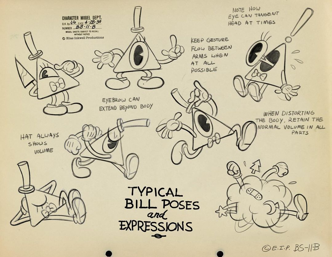 1930s_(style), 6+boys, angry, arm_at_side, arms_behind_back, bandaid, bill_cipher, book_of_bill, bow, bowtie, bulging_eyes, character_name, clenched_hands, closed_eyes, dual_persona, english_commentary, english_text, eye_pop, facing_viewer, fight_cloud, fighting, flying_sweatdrops, full_body, gloves, gravity_falls, hat, hat_tip, holding, holding_knife, index_finger_raised, joe_pitt, jpeg_artifacts, knife, legs_apart, looking_ahead, looking_at_viewer, lowered_eyelids, lying, multiple_boys, no_humans, no_mouth, official_art, one-eyed, open_hand, pac-man_eyes, parody, pine_tree, pinky_out, reference_sheet, rolling_sleeves_up, rubber_hose_(style), running, shoes, shooting_star, sketch, standing, surprised, toon_(style), top_hat, tree, triangle, walking, zodiac