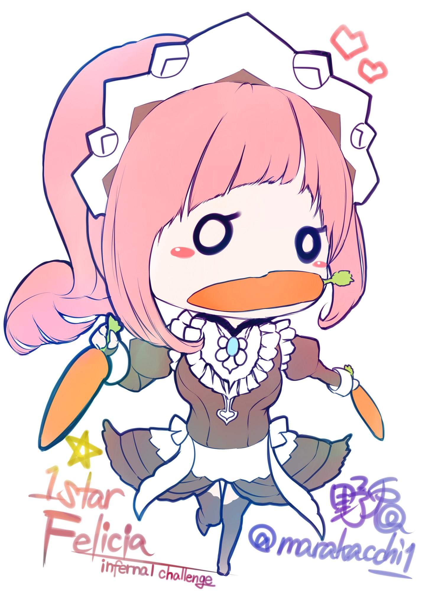 1girl, apron, carrot, feather_trim, felicia_(fire_emblem), fire_emblem, fire_emblem_fates, highres