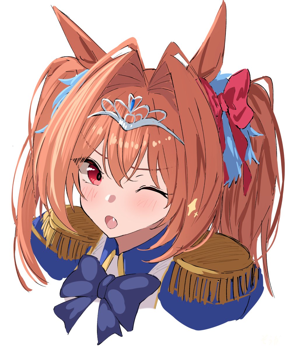 1girl, ;o, animal_ears, black_bow, black_bowtie, blush, bow, bowtie
