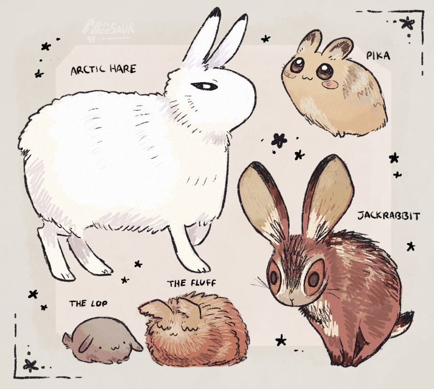 :3, alleesaur, animal, animal_focus, arctic_hare, blush_stickers, commentary, english_commentary