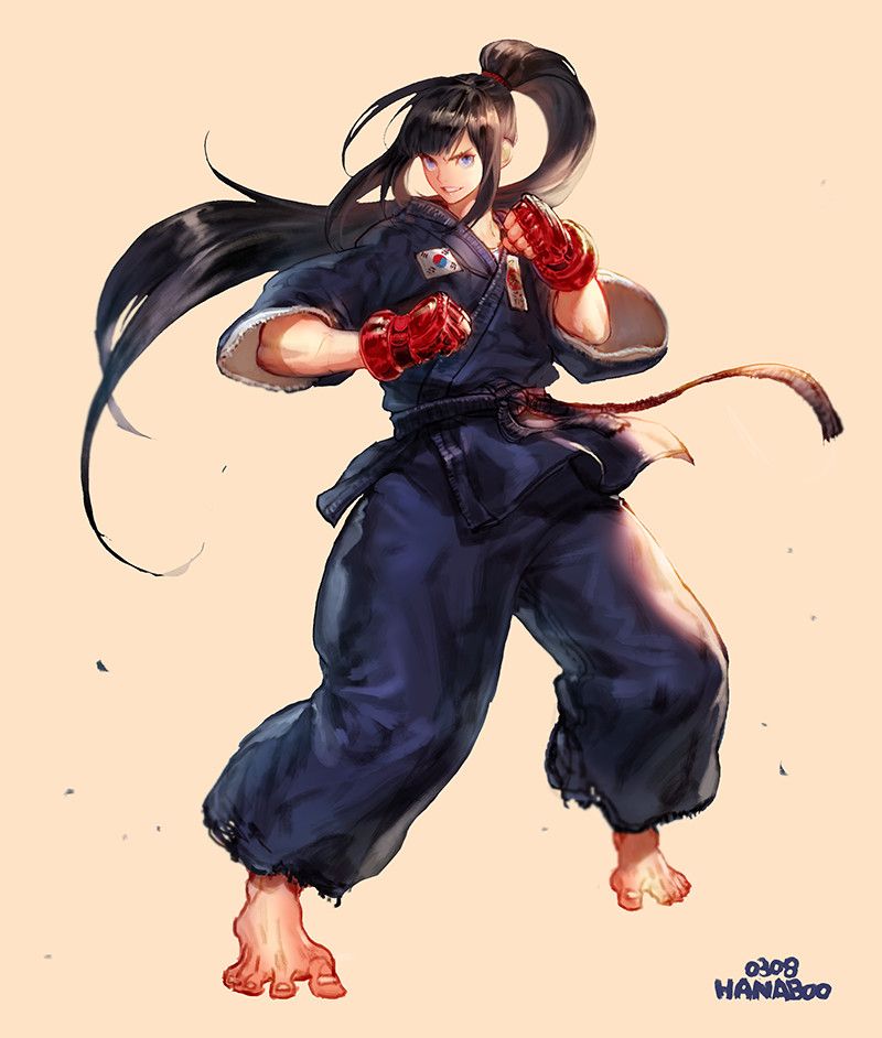 1girl, angry, artist_name, bad_link, baggy_pants, barefoot, belt, black_belt