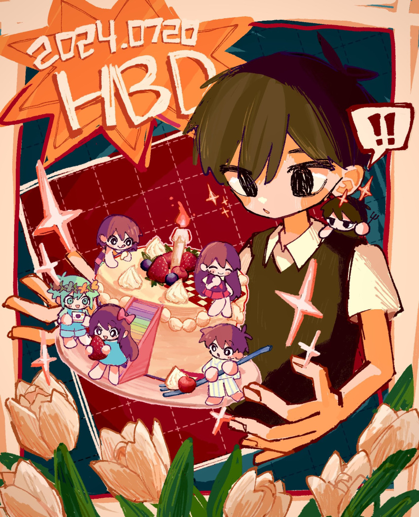 !, !!, 2girls, 5boys, aubrey_(headspace)_(omori), aubrey_(omori), basil_(headspace)_(omori), basil_(omori)