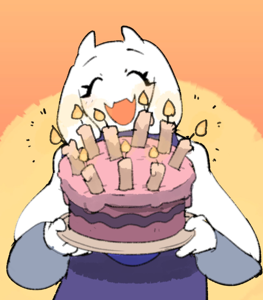 1girl, animal_ears, anniversary, cake, candle, fangs, food, furry