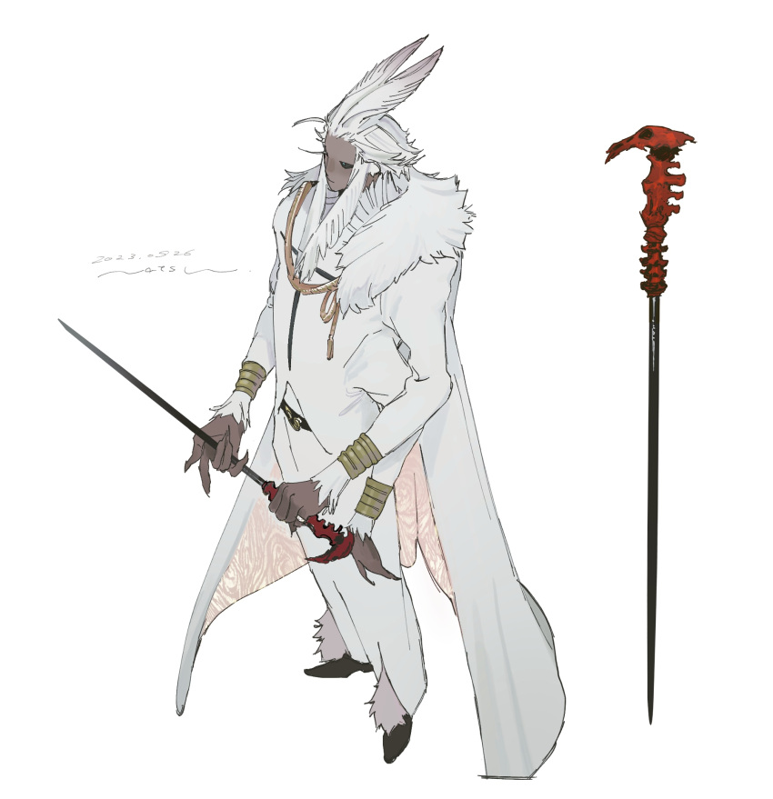 1boy, arthropod_boy, black_sclera, cane, claws, colored_sclera, extra_arms, full_body