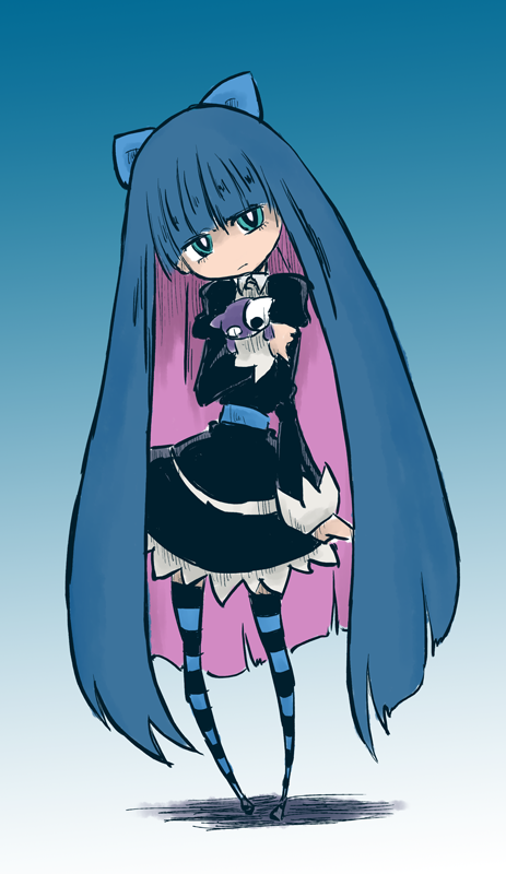honekoneko_(psg), panty_&amp;_stocking_with_garterbelt, purple_hair, solo, sonson_(eleven), stocking_(character), stocking_(psg), striped