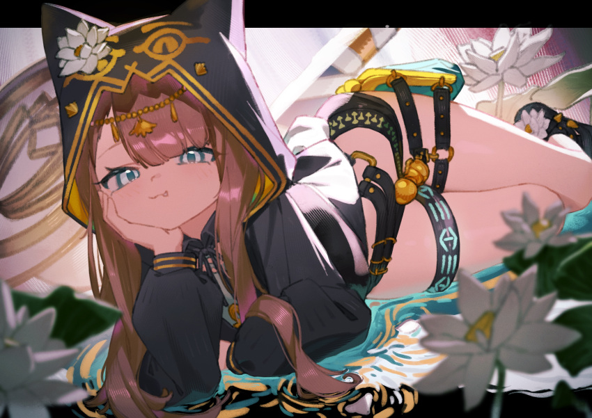 1girl, absurdres, animal_ear_hood, arknights, black_footwear, black_hoodie, black_shorts, blue_eyes