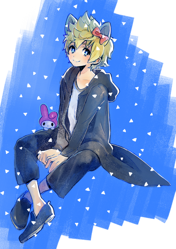 1boy, alternate_costume, animal_ears, bad_id, bad_pixiv_id, between_legs, black_coat, black_footwear