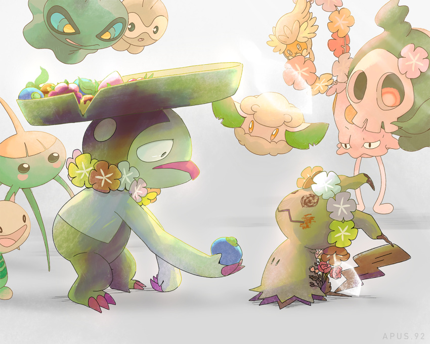 :d, :o, apus_92, berry_(pokemon), black_eyes, bright_pupils, castform, comfey