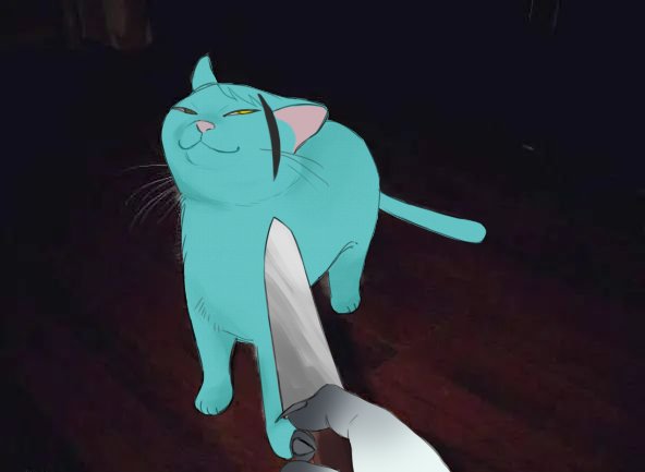 animal, animalization, at_knifepoint, august2486, cat, chinese_commentary, commentary_request, fingernails