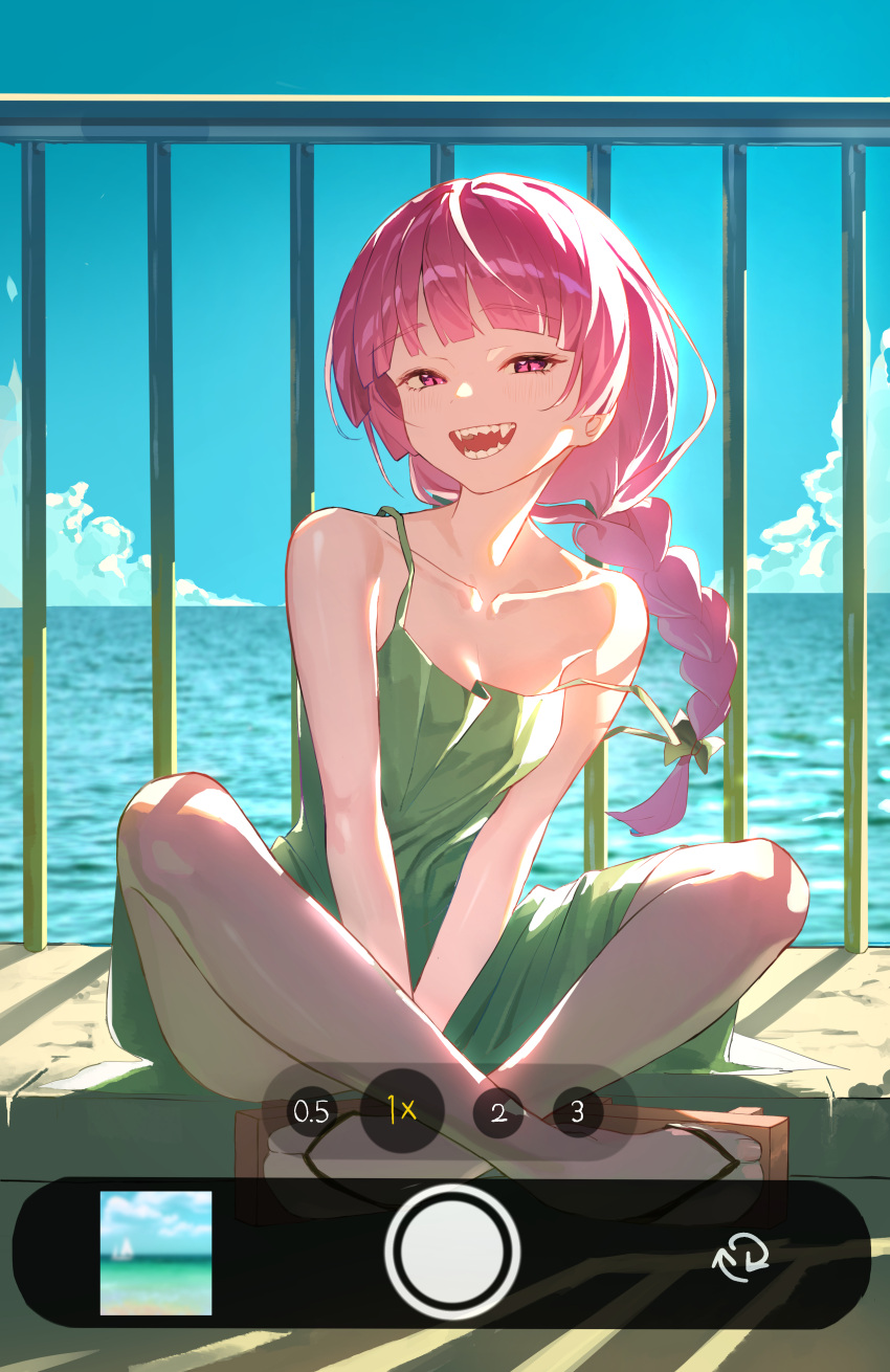1girl, absurdres, black_bow, black_nails, blunt_bangs, bocchi_the_rock!, bow, braid