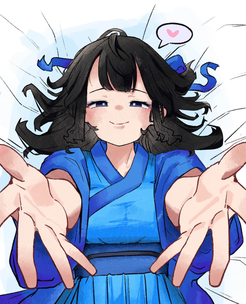 1girl, black_hair, chinese_clothes, ehddb72, eyeliner, heart, highres, legend_of_mortal