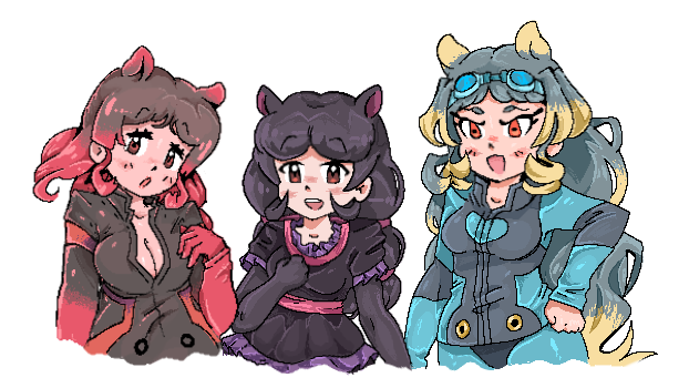 3girls, hippopotamus_(kemono_friends), hippopotamus_ears, hippopotamus_girl, hippopotamus_gorgops_(kemono_friends), kemono_friends, multiple_girls, pygmy_hippopotamus_(kemono_friends)