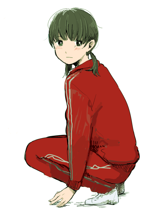 1girl, bad_id, bad_twitter_id, bright_pupils, closed_mouth, commentary_request, expressionless, from_side