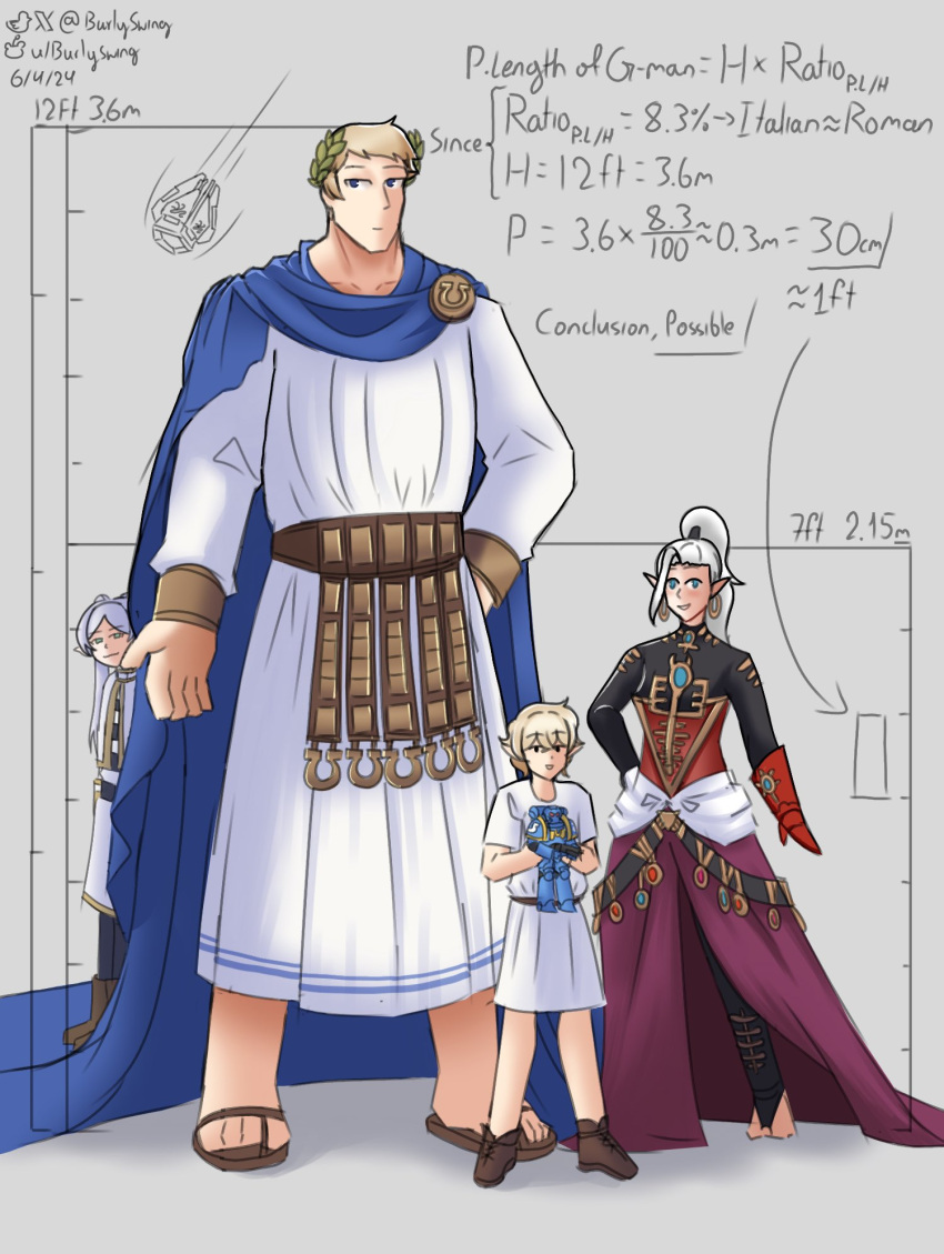 1boy, 1other, 2girls, ambiguous_gender, burlyswing, cape, character_doll, doll