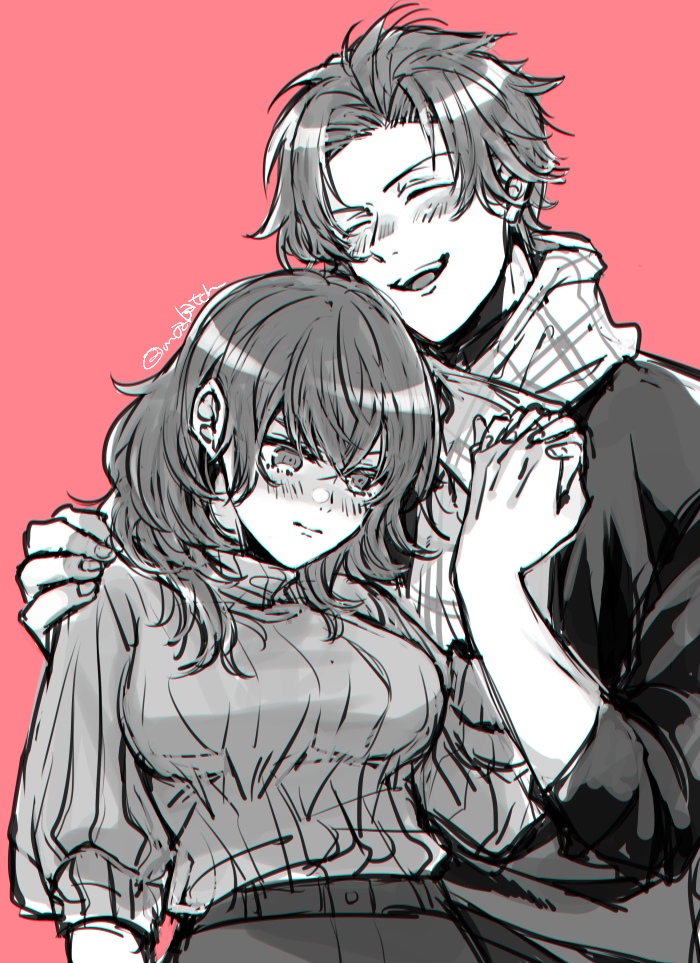 1boy, 1girl, bachi_(bachoo), blush, byleth_(female)_(fire_emblem), byleth_(fire_emblem), embarrassed, fingernails