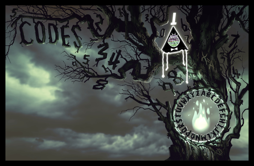 1boy, 3d, 3d_background, abstract, absurdres, alphabet, alternate_color, bare_tree