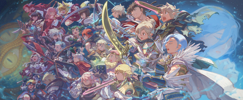 6+boys, 6+girls, animal_ears, armor, asugi_(fire_emblem), azura_(fire_emblem), black_gloves, blonde_hair
