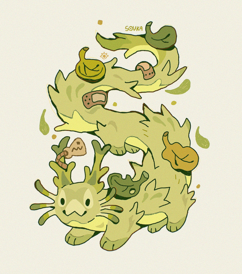 :3, animal_focus, bandaid, cat, caterpillar, chimera, commentary, creature