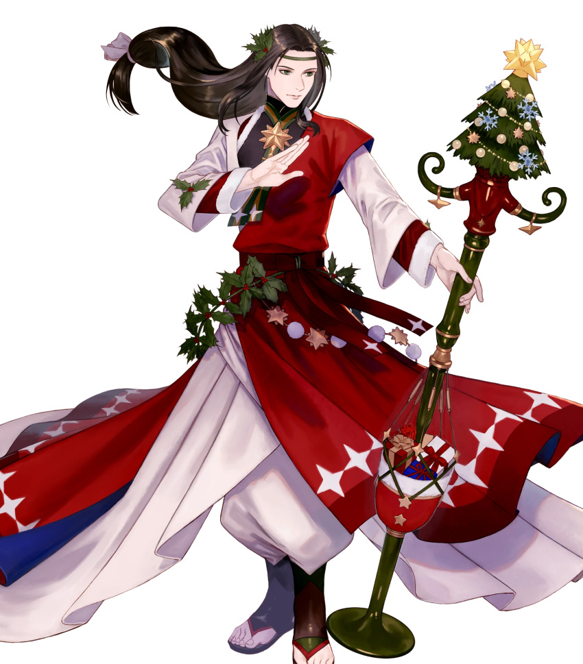 1boy, black_hair, christmas_present, fire_emblem, fire_emblem:_path_of_radiance, fire_emblem_heroes, full_body, gift