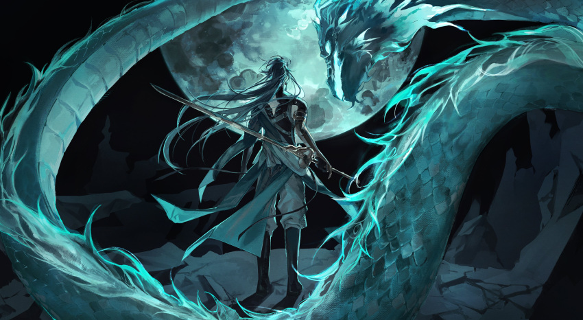 1boy, absurdres, back_cutout, black_footwear, black_shirt, boots, chhiii_o_o, clothing_cutout