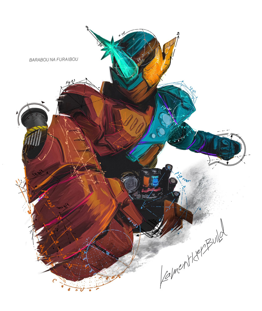 1boy, armor, belt, build_driver, fullbottle, gloves, gorilla+diamond_form_(best_match), helmet