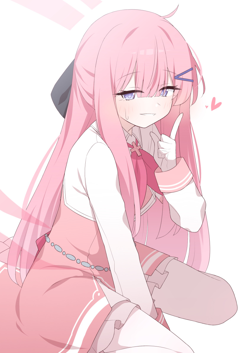 absurdres, between_legs, black_survival, charlotte_(black_survival), eternal_return:_black_survival, grey_ribbon, hagoonha, hair_between_eyes