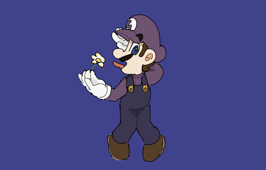alternate_color, blue_eyes, brown_hair, cosplay, facial_hair, flower, gloves, hat