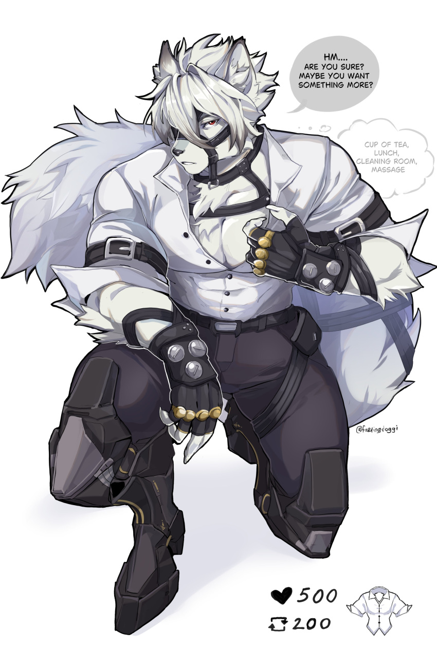 1boy, absurdres, animal_ear_fluff, animal_ears, arm_belt, arrow_(symbol), artist_name, belt