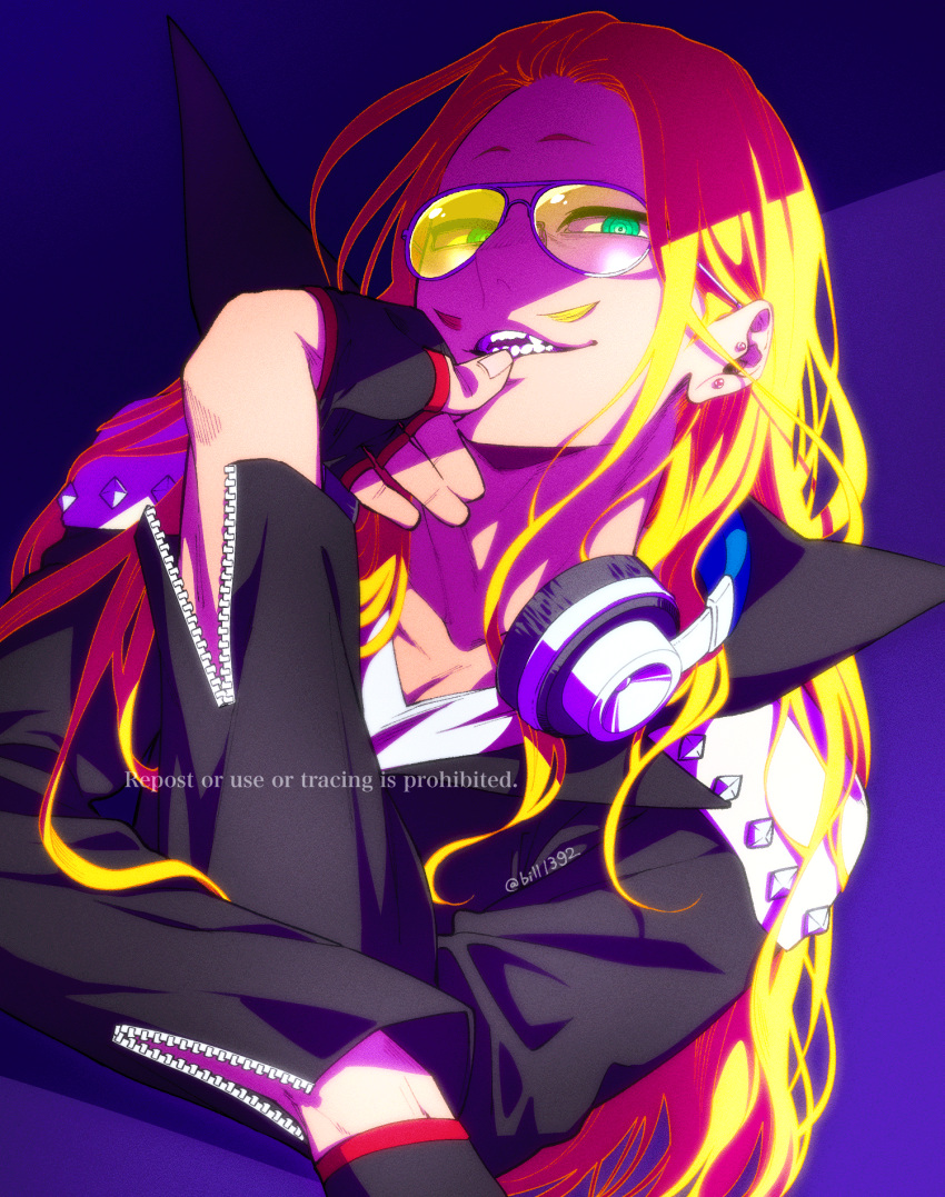 1boy, biru_(k22_t20), black_gloves, black_jacket, blonde_hair, boku_no_hero_academia, ear_piercing, earrings
